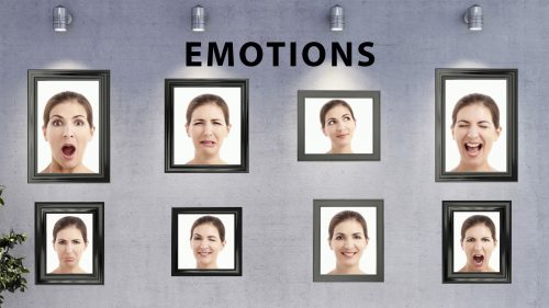 Pictures on Wall Show Variety of Human Emotions